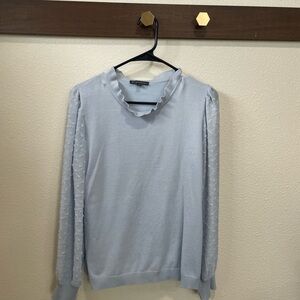 Adrianna Papell Light Blue Blouse with Lace Sleeves